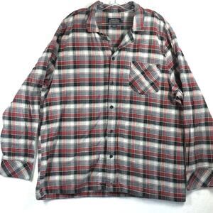 Pendleton Brushed Cotton Red And Grey Men's Flannel Shirt Shacket Campfire Shirt